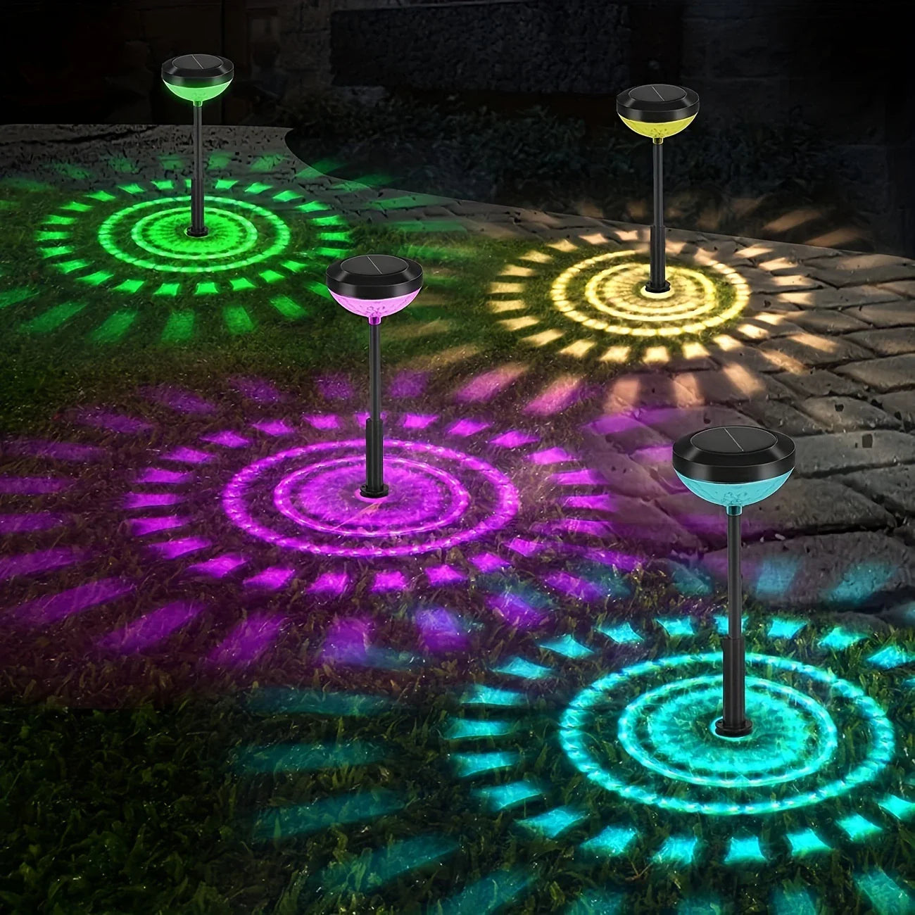 Skorter | Solar Garden Lamp with Color Change – LED Garden Lighting for Outdoor Use with Flower Pattern
