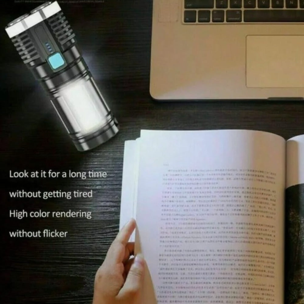 Skorter | Bright Waterproof Outdoor LED Flashlight with Side Lamp