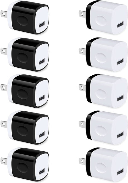 Skorter | 10 Pack USB Plug Charging Cube Block