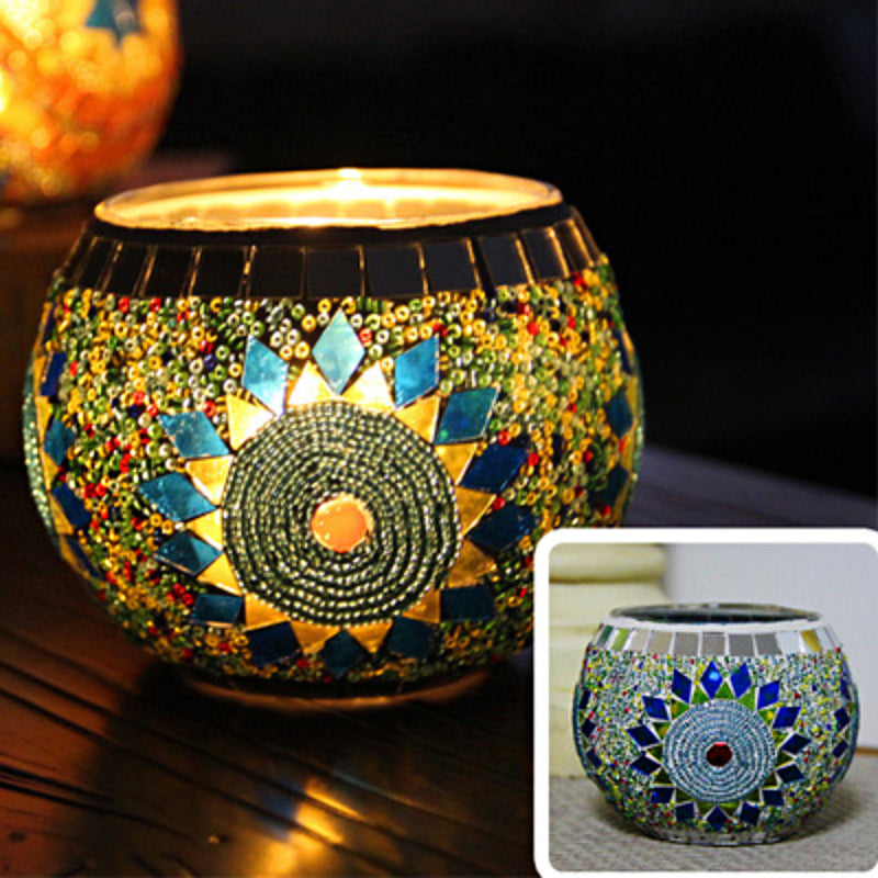 Skorter | European Retro Glass Mosaic Tealight Holder