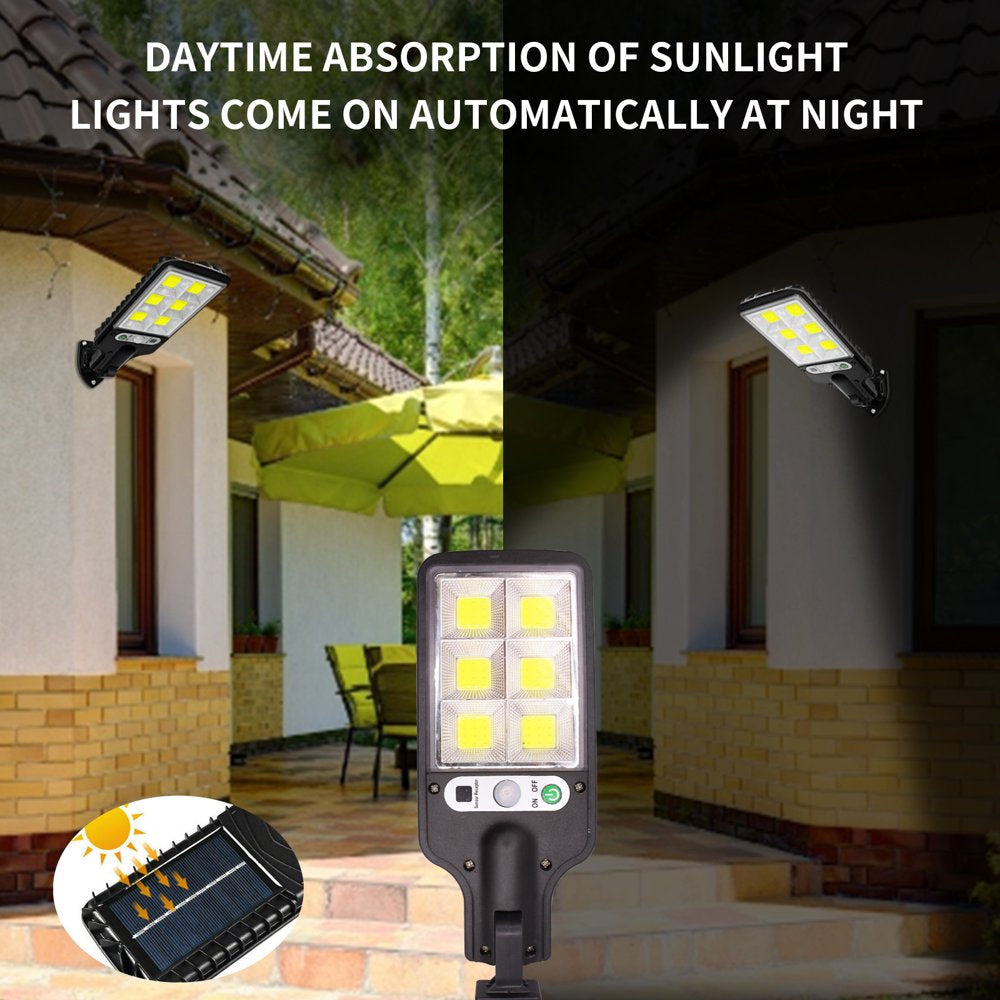 Skorter | Solar Lighting Motion Sensor Lamp 600W Outdoor Solar Lamp Waterproof Parking Lot Wall Lamps with Remote Control, 2 PCS
