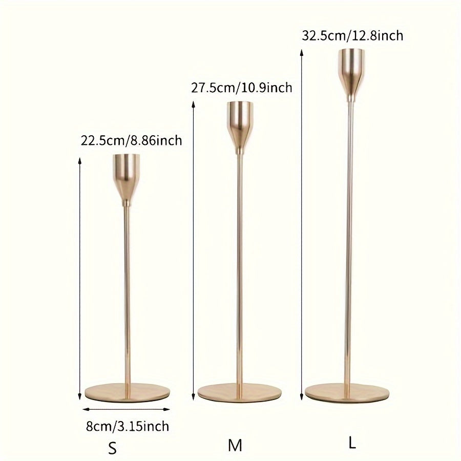 Skorter | 6-piece Set Black/Gold Candelabra - For Restaurant, Wedding, Dinner & Party Decoration