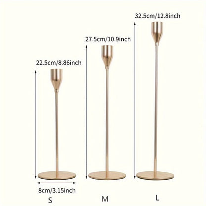 Skorter | 6-piece Set Black/Gold Candelabra - For Restaurant, Wedding, Dinner & Party Decoration