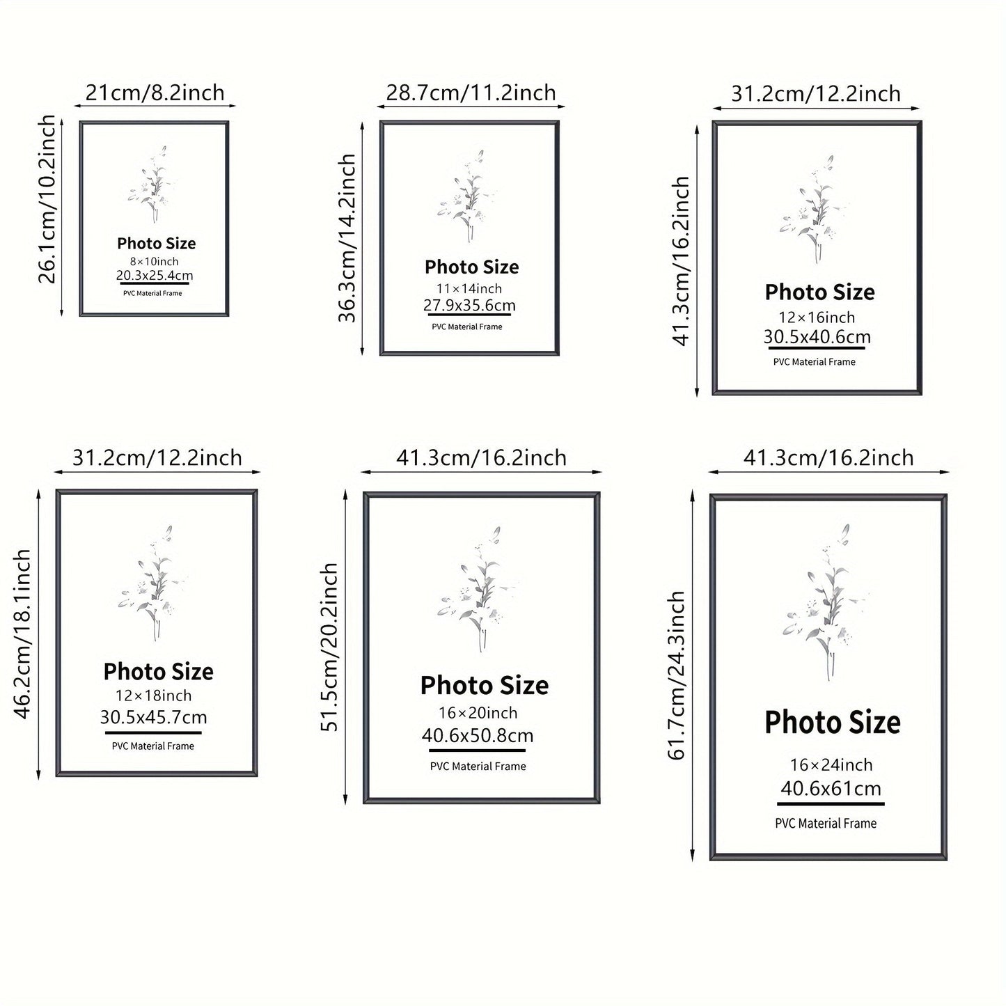 Skorter | 3-piece Photo Frame Set - For wall and table display, Ideal for home decor and gifts, Black, Elongated