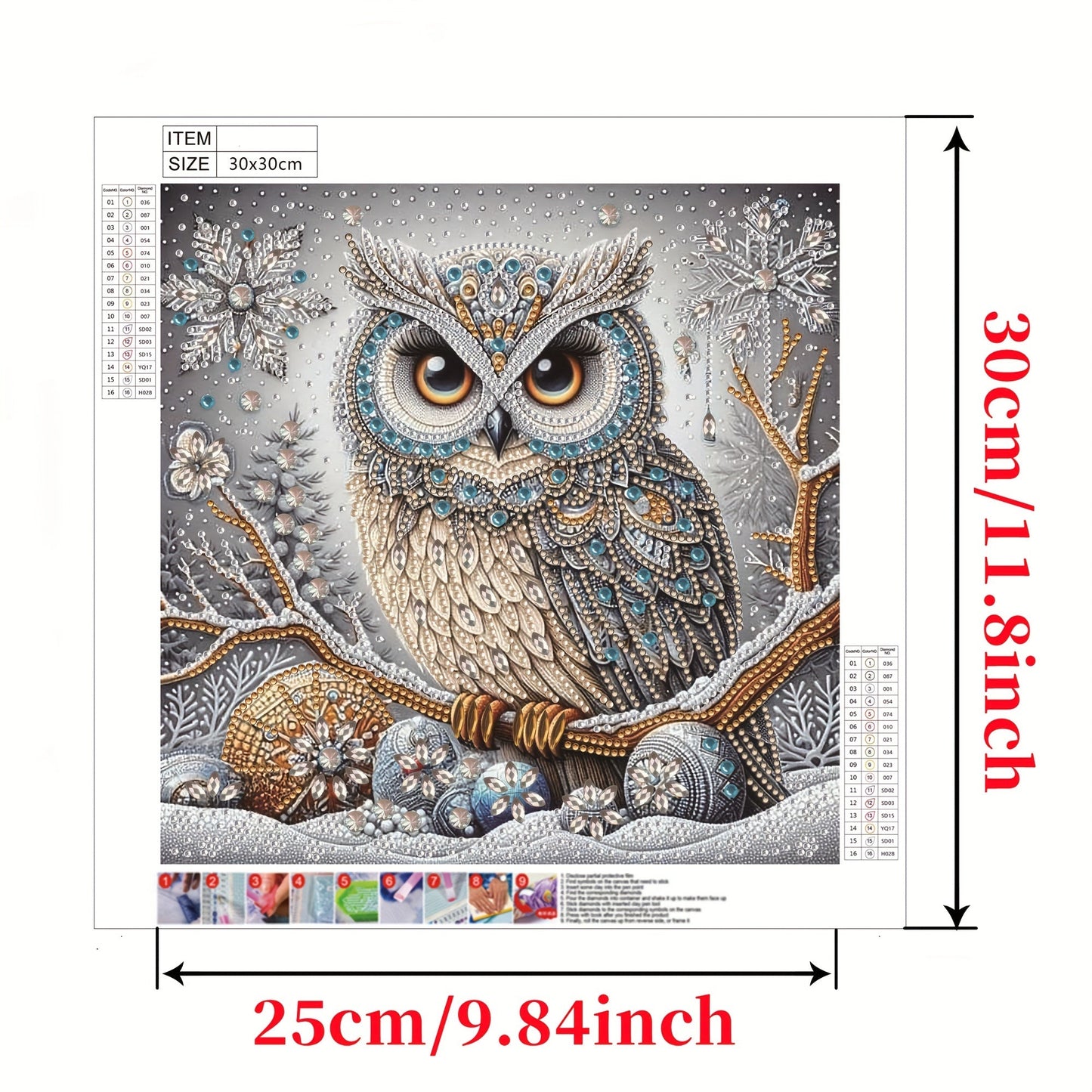 Skorter | 5D Owl Diamond Painting Set - DIY Special Crystal Drill, Handmade Art Gift, Unframed Canvas for Bedroom, Office, Living Room