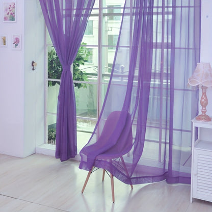 Skorter | 2 pcs Flower Voile Curtains - 200cm x 100cm Sheer Window Panels with Eyelets, Lightweight & Washable