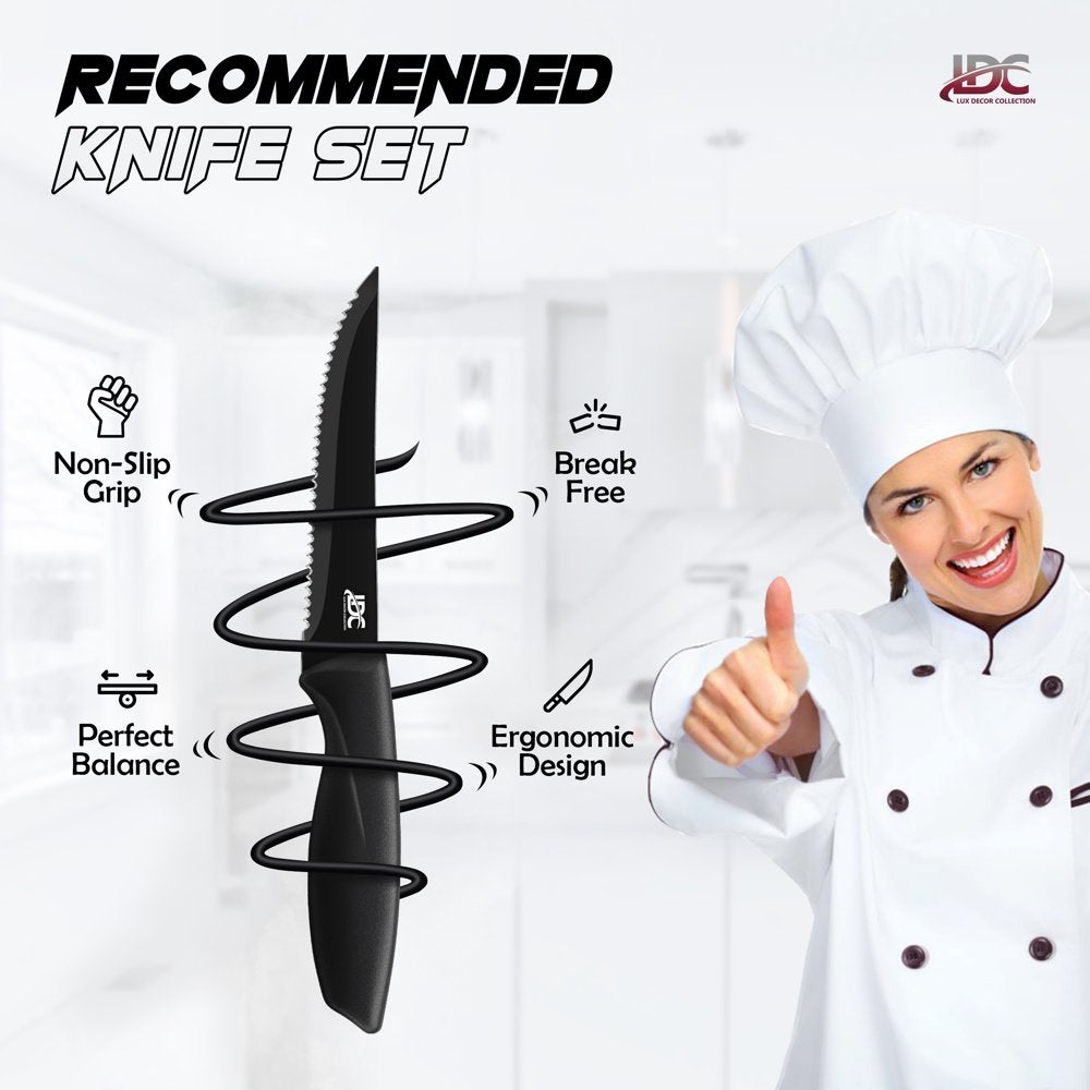 Skørter | 8 Piece Stainless Steel Knife Set - Stainless Steel and Dishwasher Safe
