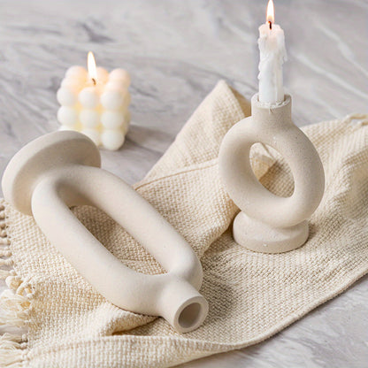 Skorter | Bohemian Style Ceramic Candle Holders – Minimalist Candle Holders For Home Decor