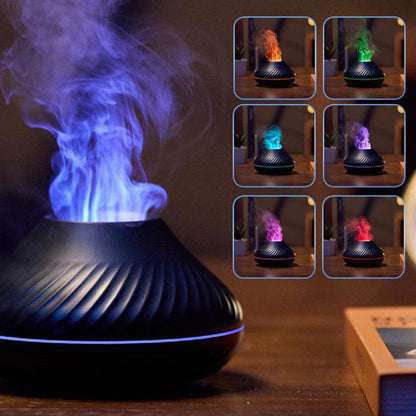 Skorter | Flame Air Purifier - 130ml Essential Oil Flame Air Purifier Humidifier with Fire LED Light with Automatic Off Protection