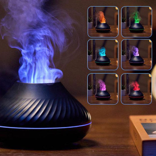 Skorter | Flame Air Purifier - 130ml Essential Oil Flame Air Purifier Humidifier with Fire LED Light with Automatic Off Protection