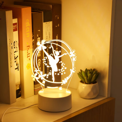 Skorter | Room lamp - 3D Ballet dancer LED Night light USB Powered