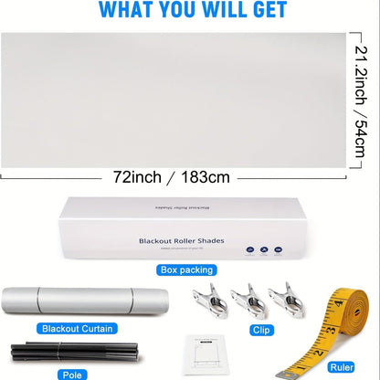 Skorter | Darkening Roller Blinds - Portable Thermal Insulated Curtains for Bedroom and Travel