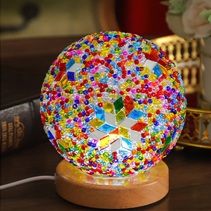 Skorter | GlassArt - Modern LED Table Lamp with Adjustable Light and Colorful Glass Shade