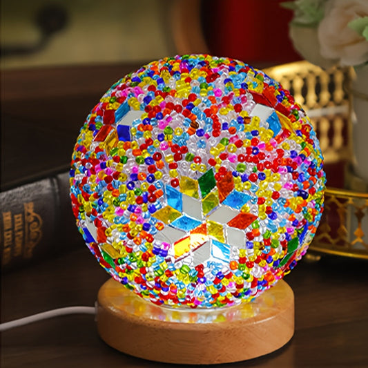Skorter | GlassArt - Modern LED Table Lamp with Adjustable Light and Colorful Glass Shade