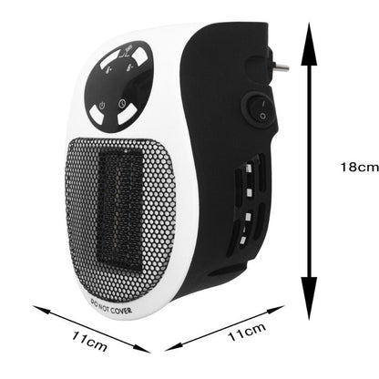Skorter | 500W Room Heater - LED Display Wall Socket Electric Plug with Adjustable Thermostat & Timer