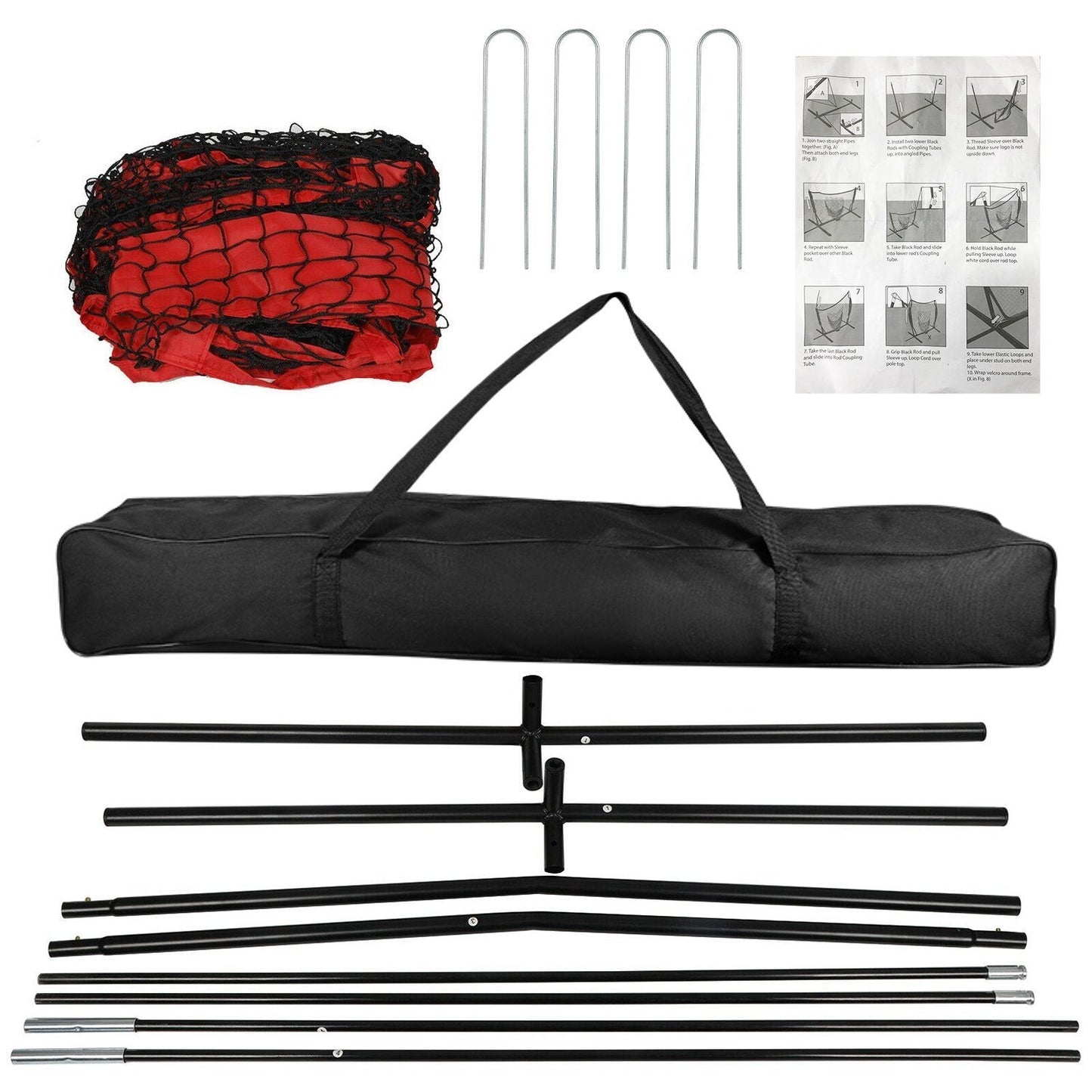 Skorter | 7x7ft Training Net with Arc Frame Carry Bag for Solo Team Training