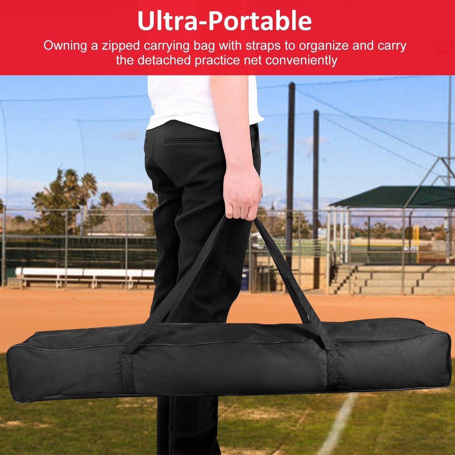 Skorter | 7x7ft Training Net with Arc Frame Carry Bag for Solo Team Training