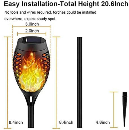 Skorter | 8-Pack: Solar Torch Light with Flickering Flame