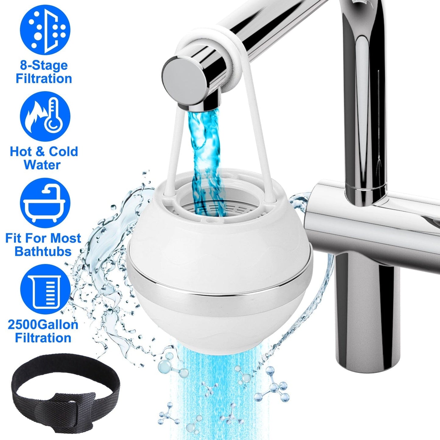 Skorter | 8 Step Bath Ball Filter 2,500 Gallons Filtering BPA Free