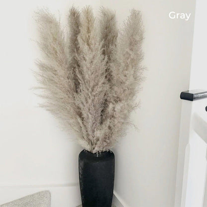 Skorter | 80 cm natural, real dried pampas grass bouquet (white / beige / gray) │ fluffy feather for modern boho home decor