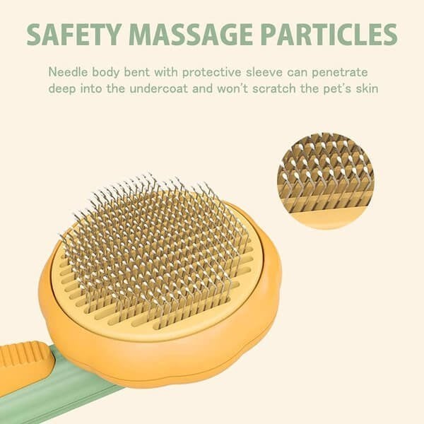 Skorter |  Pumpkin Pet Comb Pet Grooming Self-Cleaning Brush For Dogs Cats Puppy Rabbits