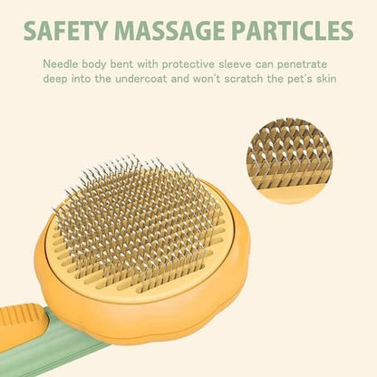 Skorter |  Pumpkin Pet Comb Pet Grooming Self-Cleaning Brush For Dogs Cats Puppy Rabbits