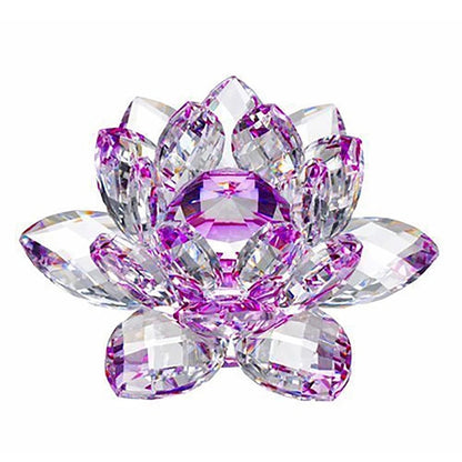 Skorter | 80Mm Quartz Crystals Lotus Flower Crafts Glass Fengshui Ornaments Healing Crystals Home Party Wicca Decor Yoga Gifts Souvenir