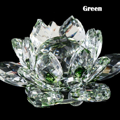 Skorter | 80Mm Quartz Crystals Lotus Flower Crafts Glass Fengshui Ornaments Healing Crystals Home Party Wicca Decor Yoga Gifts Souvenir