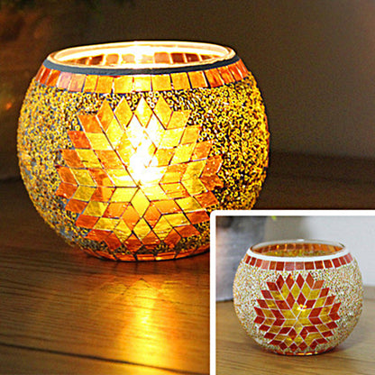 Skorter | European Retro Glass Mosaic Tealight Holder