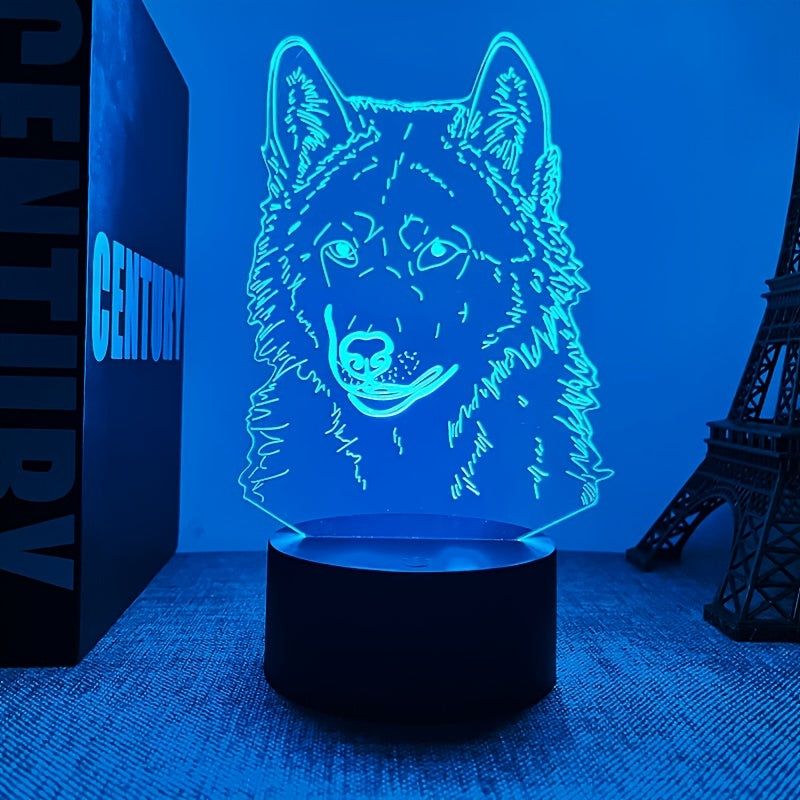 Skorter | WolfLight - 3D Night Lamp with Touch Control and Black Base