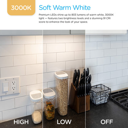 Skorter | Enbrighten 24" Led Under Cabinet Light, 803 Lumen, 3000K Warm White, Switchable, Plastic