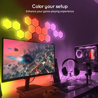 Skorter | Lumoonosity Dream Color Led Hexagon Lights - Music Sync Rgb Wall Panels, 6-Pack For Bedroom & Gaming