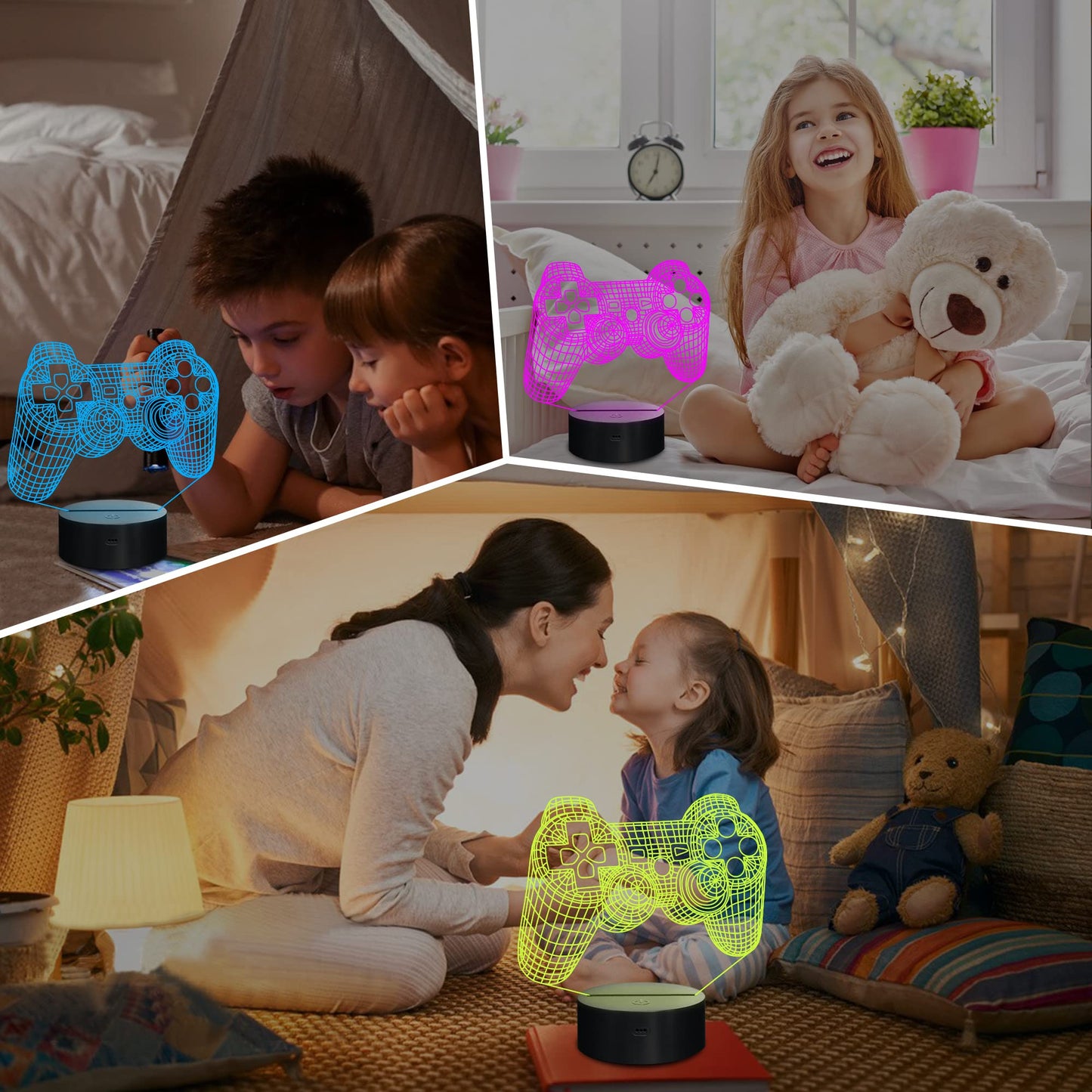 Skorter | Coopark Lampeez 3D Gamepad lamp - 16 color changing night lights for kids & gamers