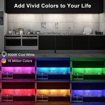 Skorter | Maylit 6 Pack Smart Under Cabinet Lights, Dimmable Multicolor LED Lighting For Kitchen & Workbench
