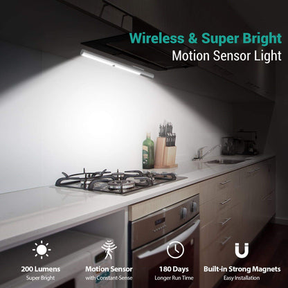 Skorter | Bls Led Closet Light, Battery Powered Motion Sensor, Super Bright 6000K, 4500Mah Rechargeable