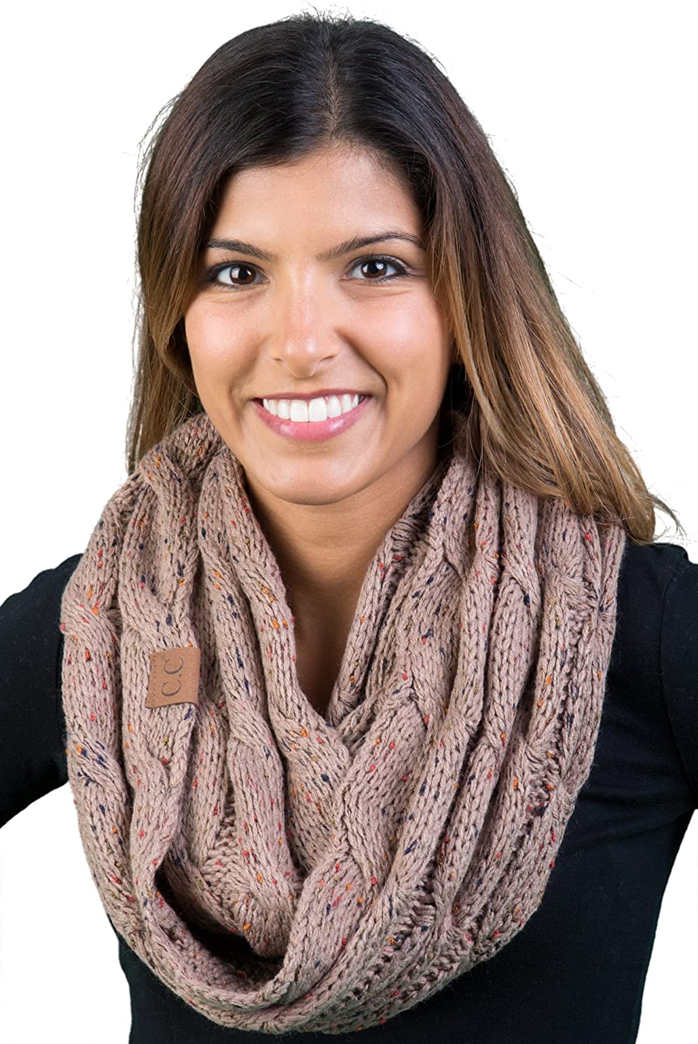 Skorter | Funky Junque’s Beanies Matching Ribbed Winter Warm Cable Knit Infinity Scarf