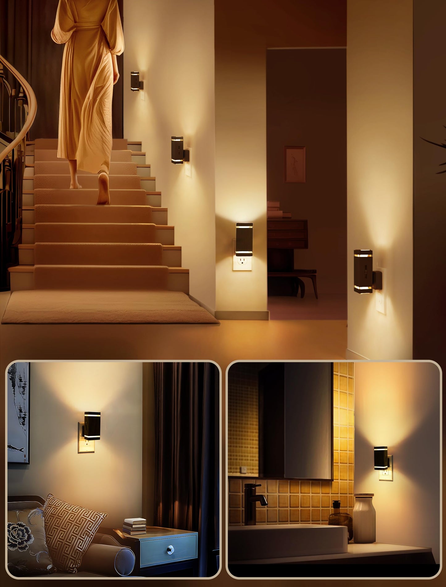 Skorter | Doresshop Dimmable Led Nightlight Plug-In, 4 Pack With Dusk-To-Dawn Sensor, Soft White