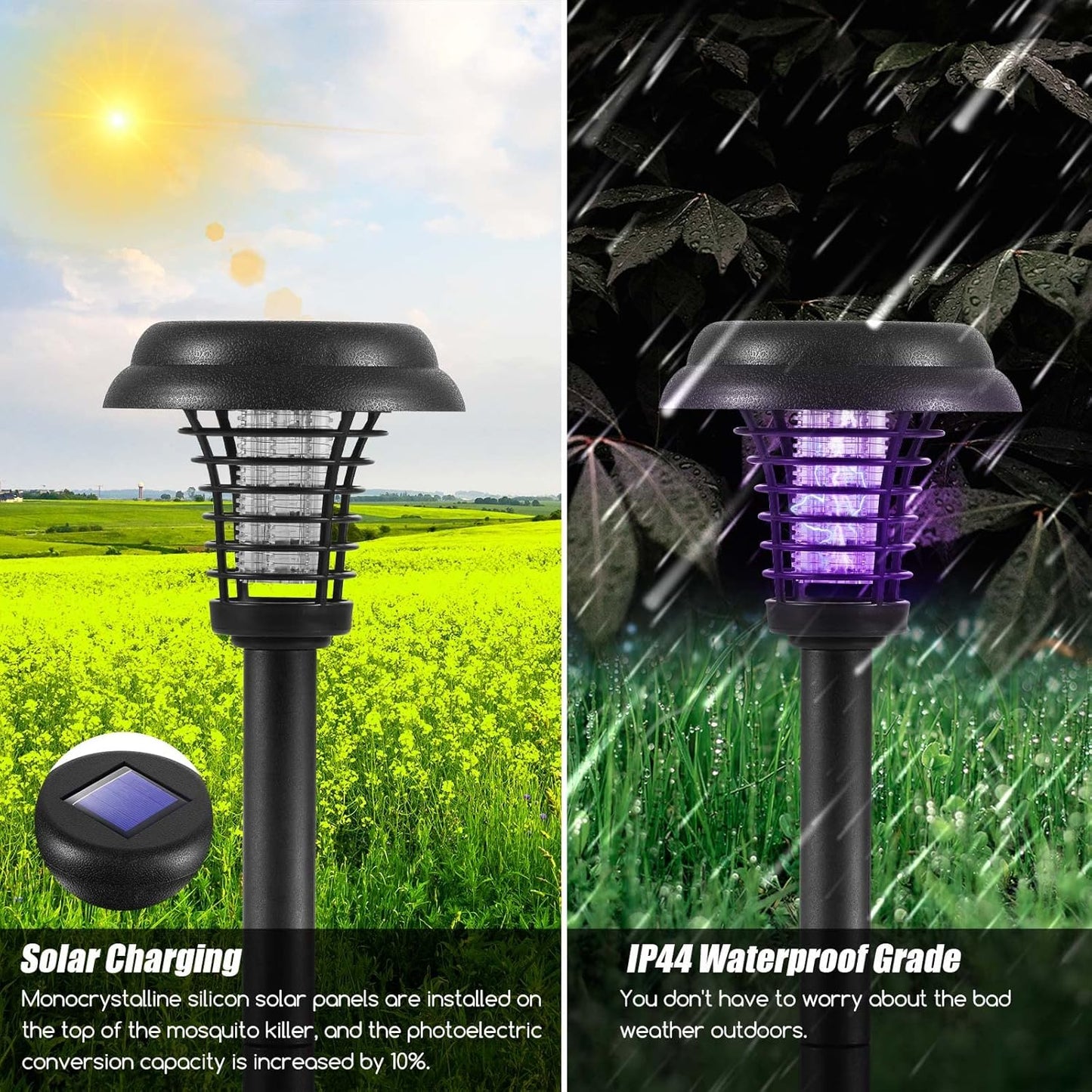 Skorter | Solar Insect Killer with LED Light – Waterproof Garden Light for Mosquito Repulsion