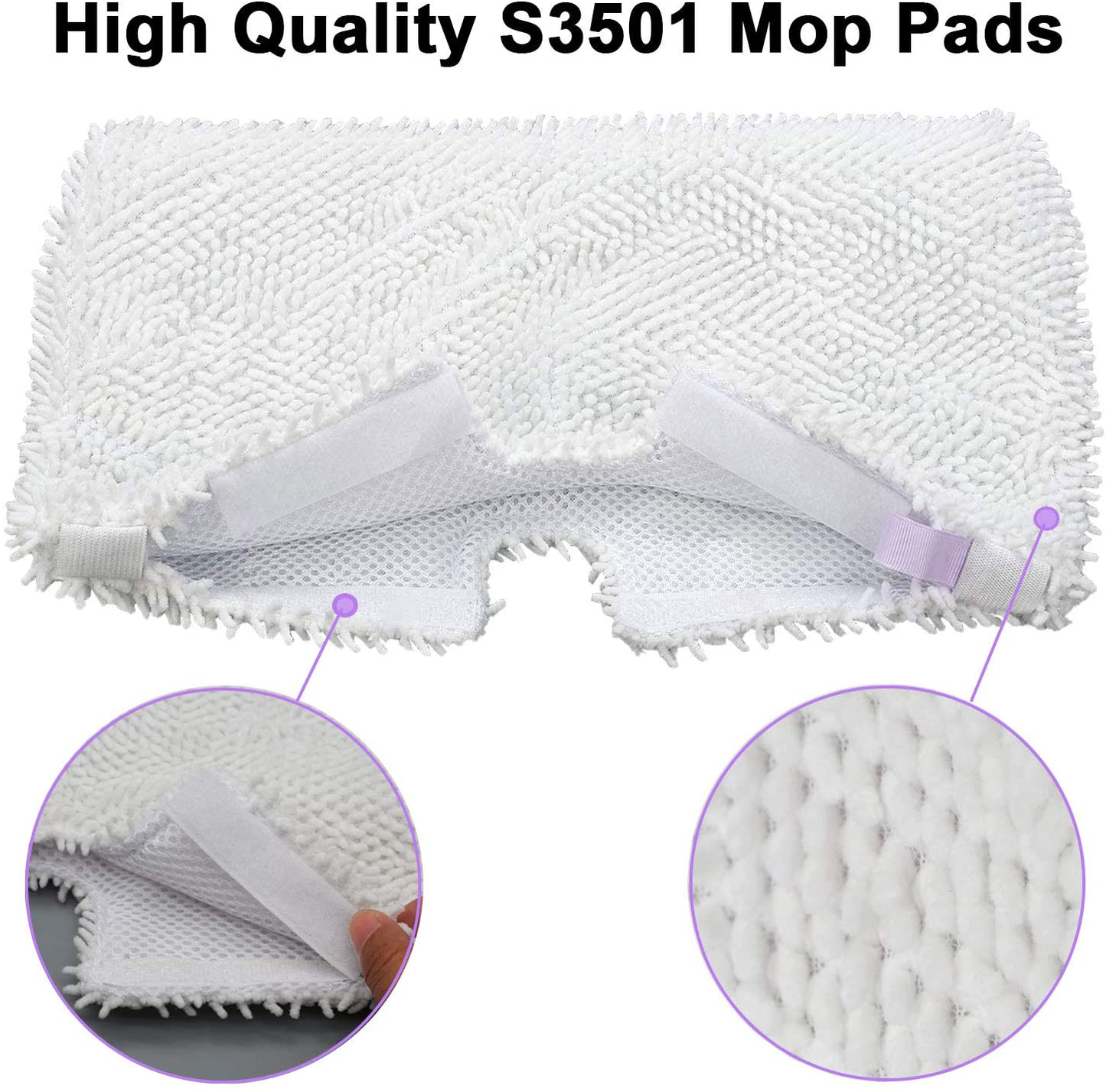 Skorter | FFsign 6 Pack Replacement Washable Microfiber Steam Mop Pads for Shark Steam Pocket Mop Hard Floor Cleaner S3501 S3550 S3601 S3601D S3801 S3801CO S3901 SE450 S2901 S2902, 6 Pcs Cleaning Steam Protection