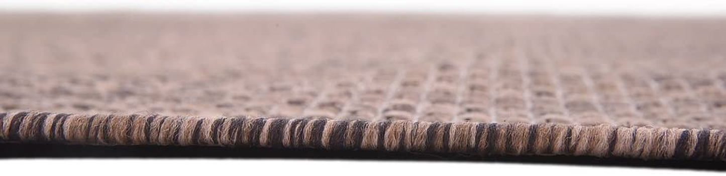 Skørter | Unique Loom Solid Collection Casual Transitional Indoor and Outdoor Flatweave Round Rug, 4', Light Gray/Gray