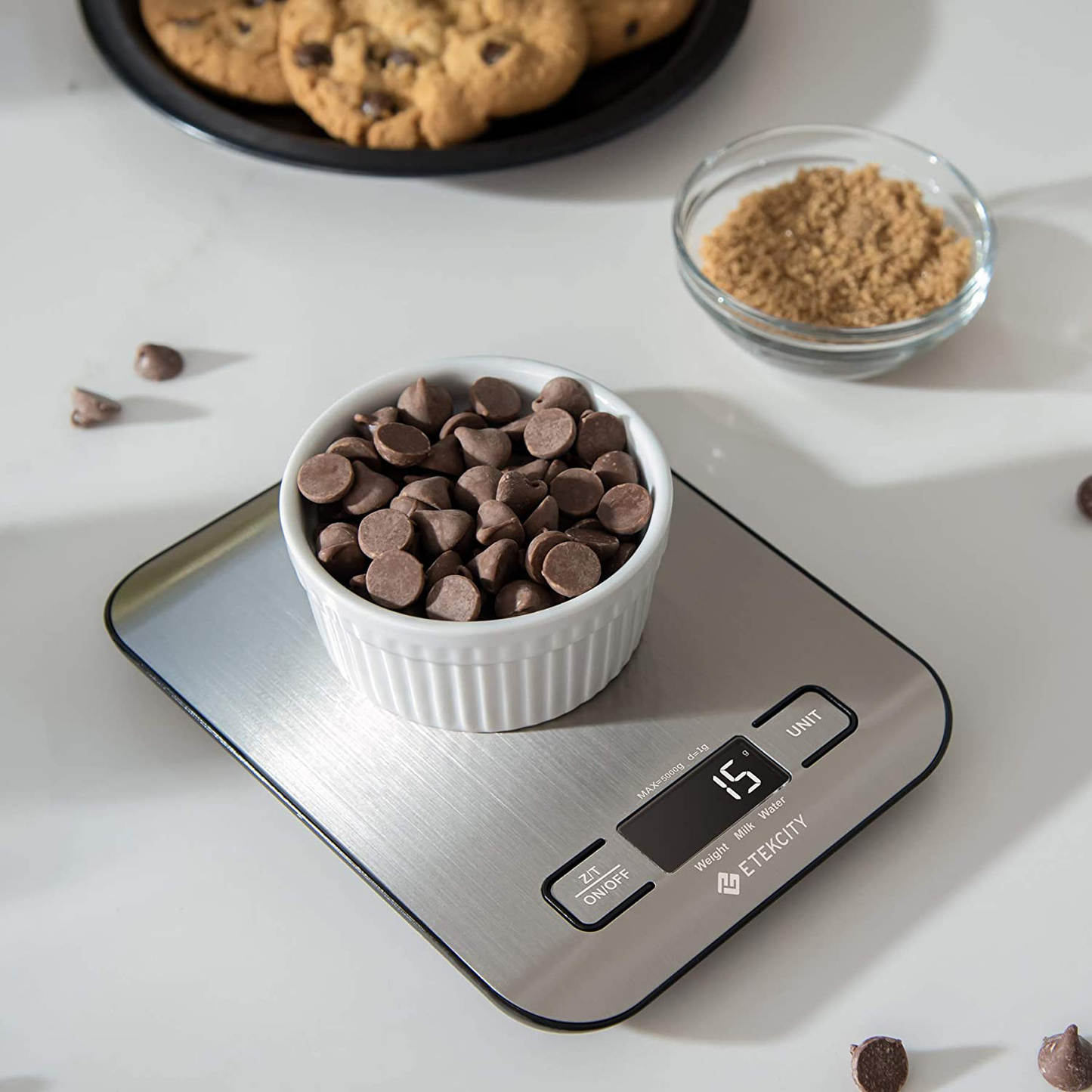 Skorter | Etekcity Nutrition Kitchen Scale, Digital Gram and Ounce for Weight Loss, Baking, Cooking, Keto and Meal Prep, Large, 304 Stainless Steel