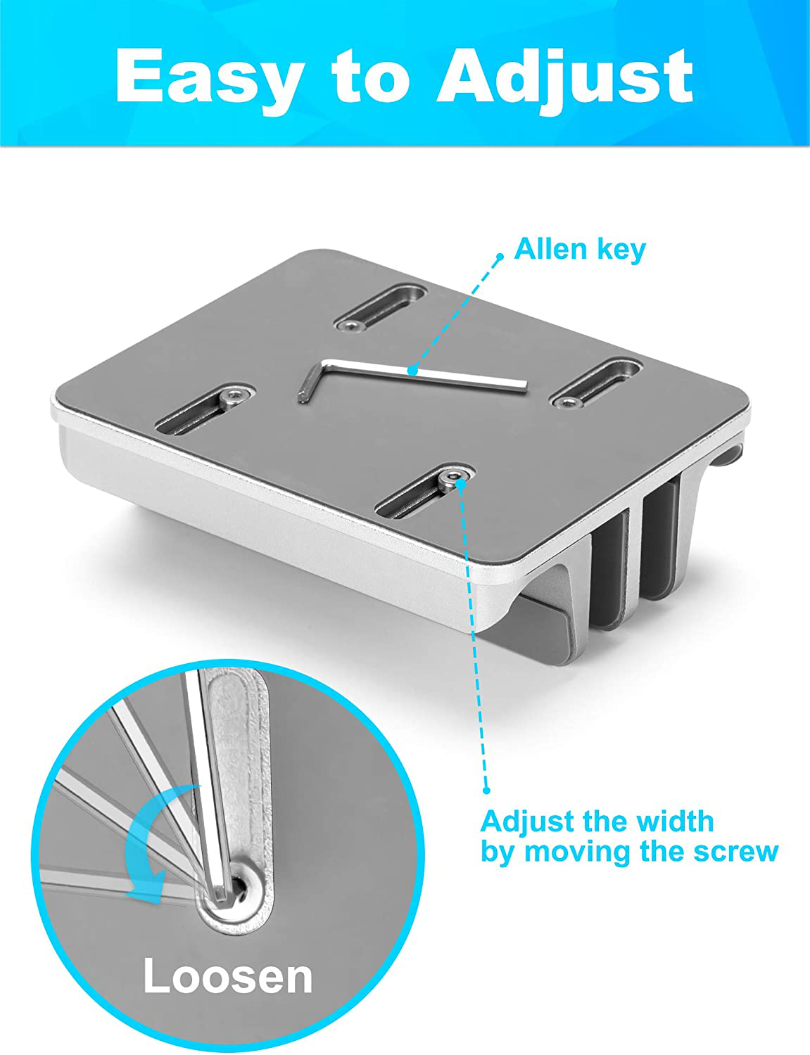 Skorter | Jarlink Adjustable Vertical Laptop Stand, Desk Stand Adjustable Laptop Holder With 2 Slots (Up To 17.3 Inches), Compatible With All Macbook Pro/Air/Microsoft Surface, Newly Developed, (Silver)