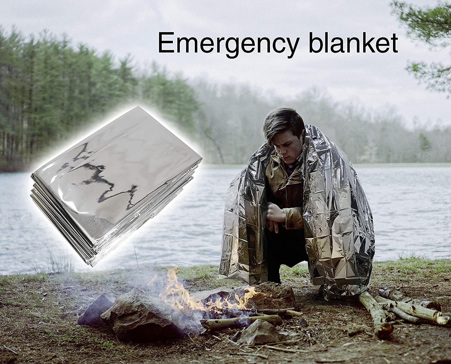 Skorter | 10 in 1 Emergency Tactical Gear Survival Kit Knife Blanket Compass Fire Starter Flashlight Saw Outdoor Camping Trip Fishing Adventure Sports Gear