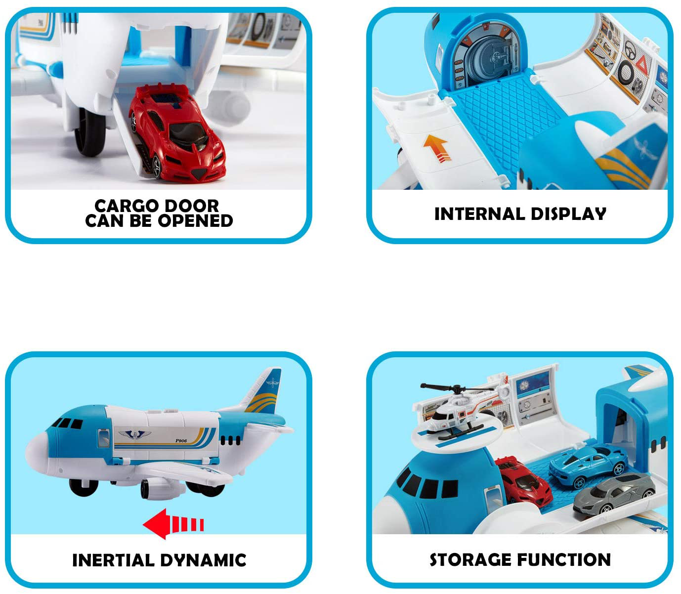 Skørter | Tuko Transport Cargo Airplane Playset for 3+ Year Old Boys and Girls (Blue)