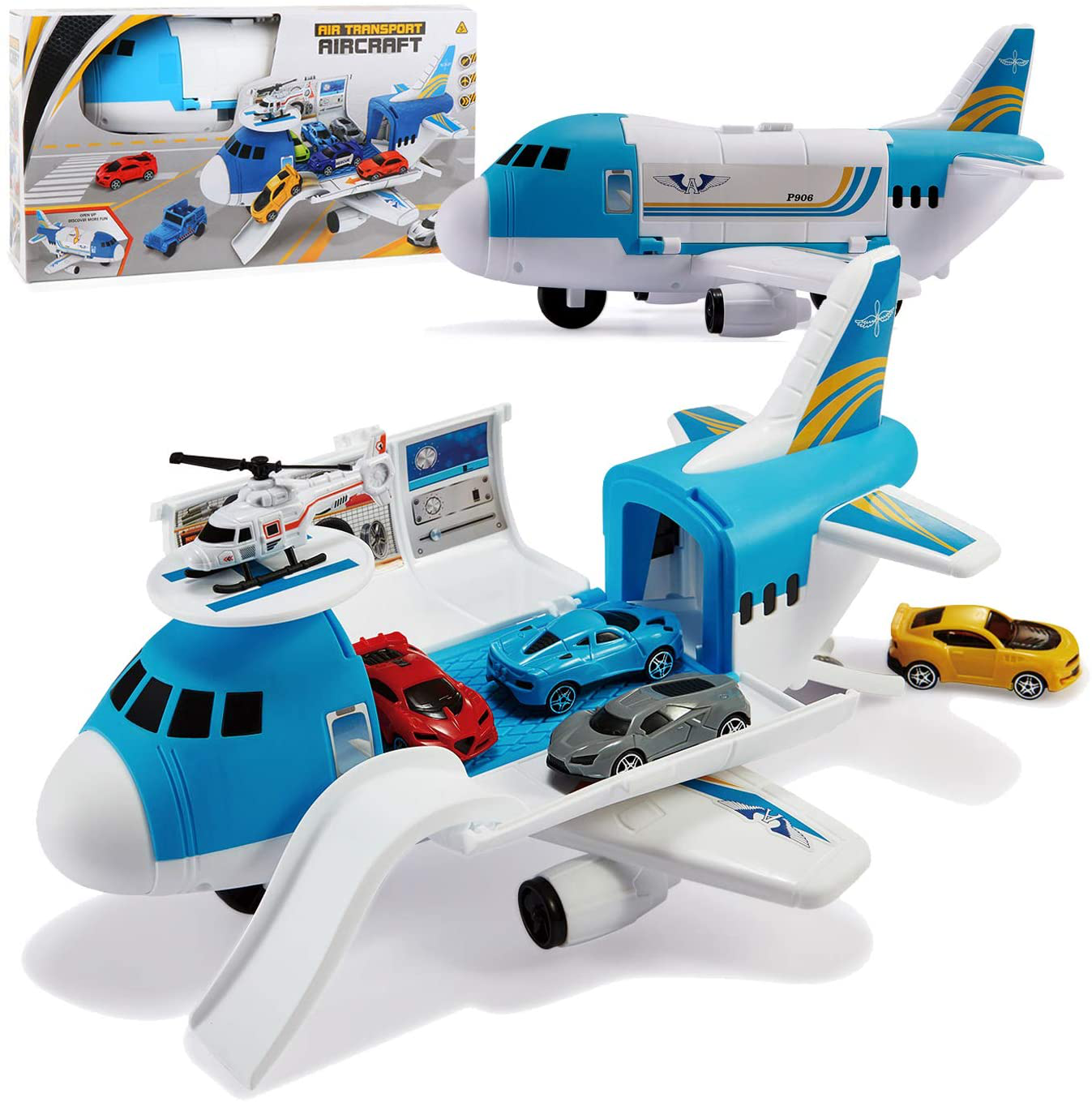 Skørter | Tuko Transport Cargo Airplane Playset for 3+ Year Old Boys and Girls (Blue)