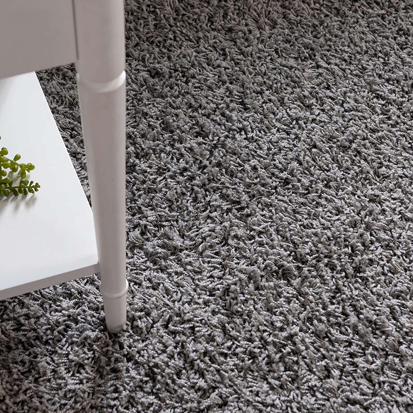 Skørter | Unique Loom Solo Solid Shag Collection Area Modern Plush Rug Lush & Soft, 3' 3" x 5' 3", Jet Black