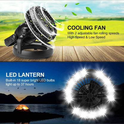 Skørter | Odoland Portable LED Camping Lamp with Ceiling Fan - Hurricane Emergency Survival Kit