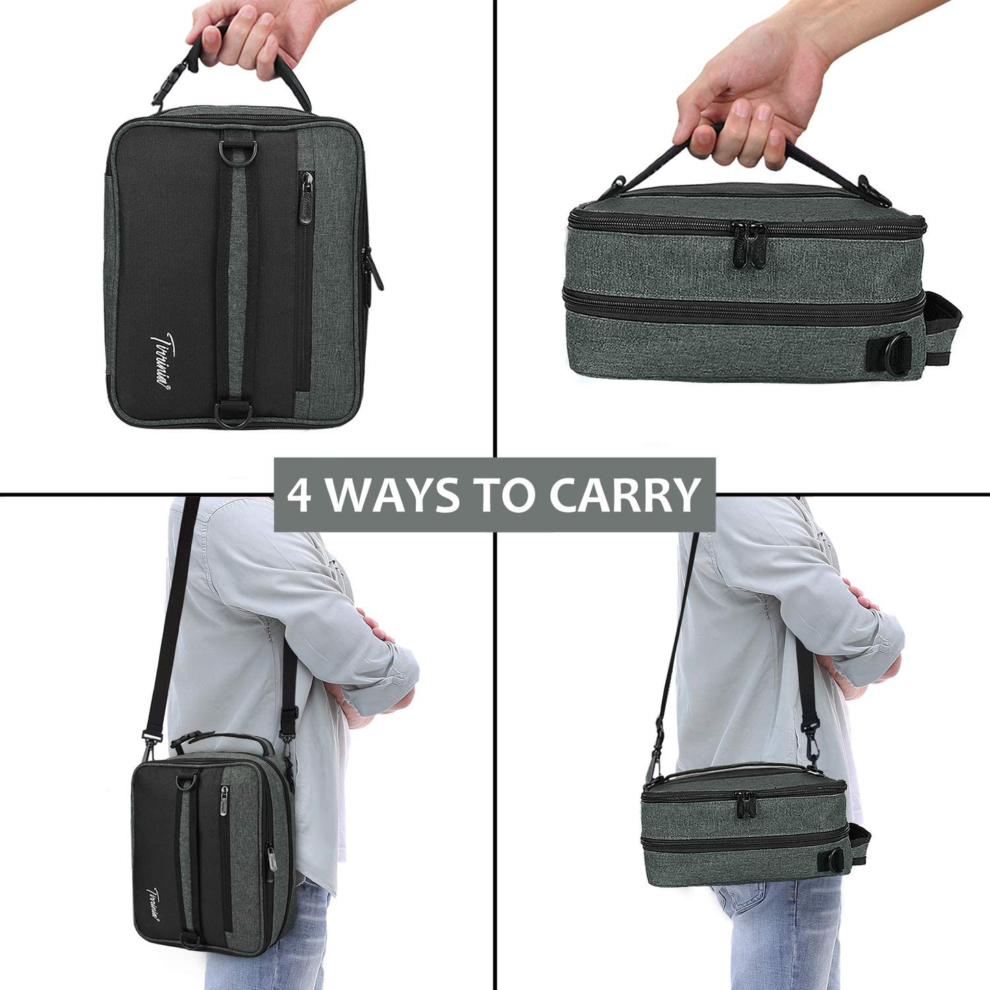 Skorter | Expandable Insulated Lunch Bag, Leakproof Flat Lunch Cooler Tote With Shoulder Strap For Men And Women, Suitable For Work & Office Tirrinia, Blue