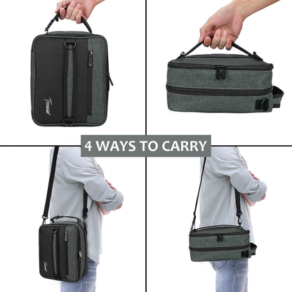 Skorter | Expandable Insulated Lunch Bag, Leakproof Flat Lunch Cooler Tote With Shoulder Strap For Men And Women, Suitable For Work & Office Tirrinia, Blue