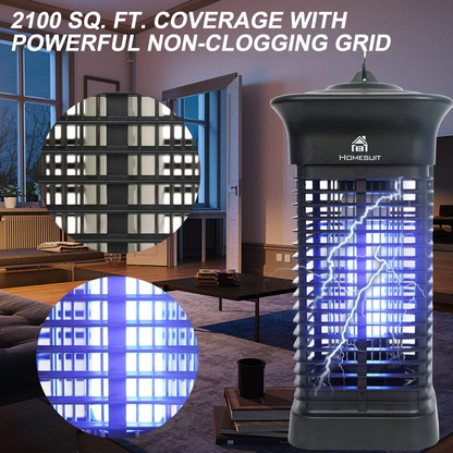 Skørter | Homesuit Bug Zapper 15W for Outdoor and Indoor, High Power 4000V Electric Mosquito Trap, Waterproof Insect Fly Catcher Outdoor, Electric Light Bulb Lamp for Home Backyard Terrace